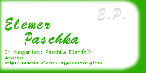 elemer paschka business card